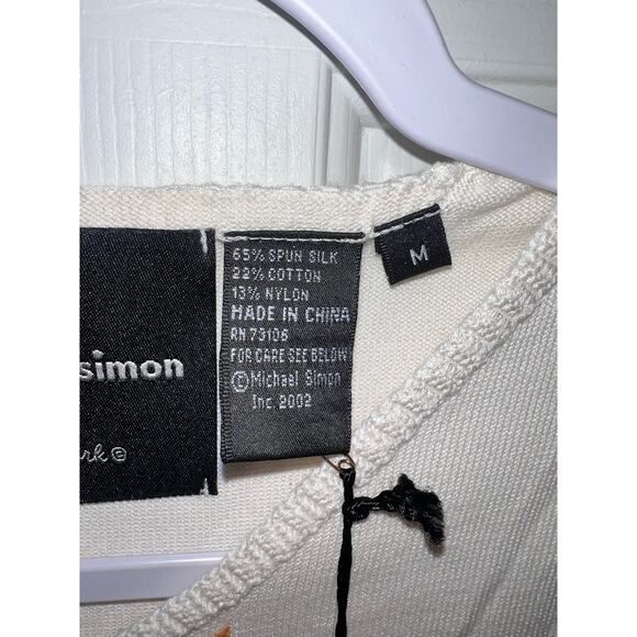 Michael Simon Vintage Giraffe Beaded Spun Silk Blend Sweater - Size Medium -OG - Picture 9 of 11